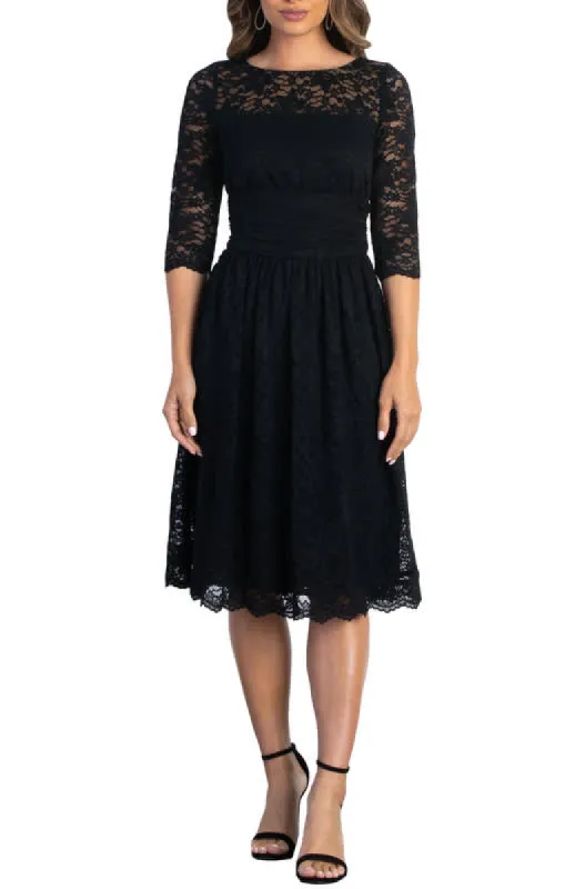 Kiyonna Luna Lace Cocktail Midi Dress sold by RW&CO.