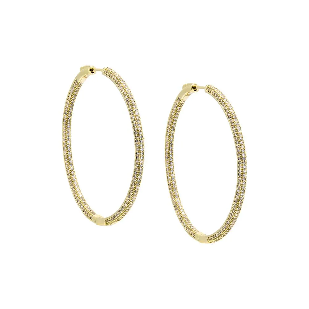 Large CZ Pave Open Hoop Earring sold by RW&CO.