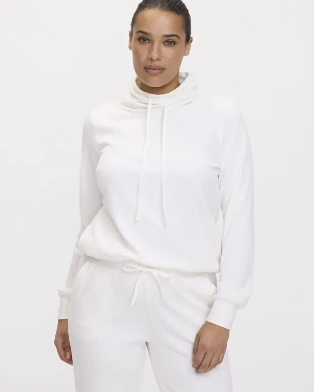 Funnel-Neck Velvet Ottoman-Knit Pullover - Hyba sold by RW&CO.