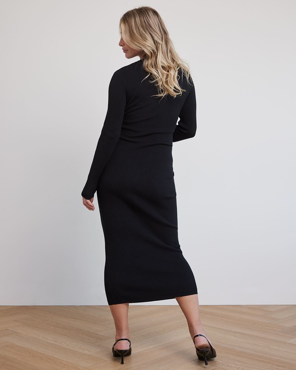 Wrap Ribbed Sweater Dress - Thyme Maternity sold by RW&CO. product image thumbnail 3