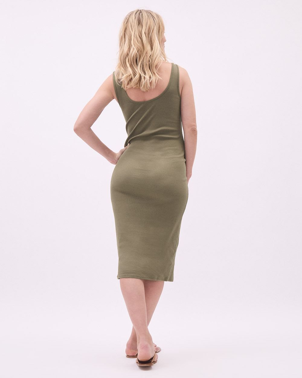 Sleeveless Ribbed Midi Dress - Thyme Maternity sold by RW&CO. product image thumbnail 3