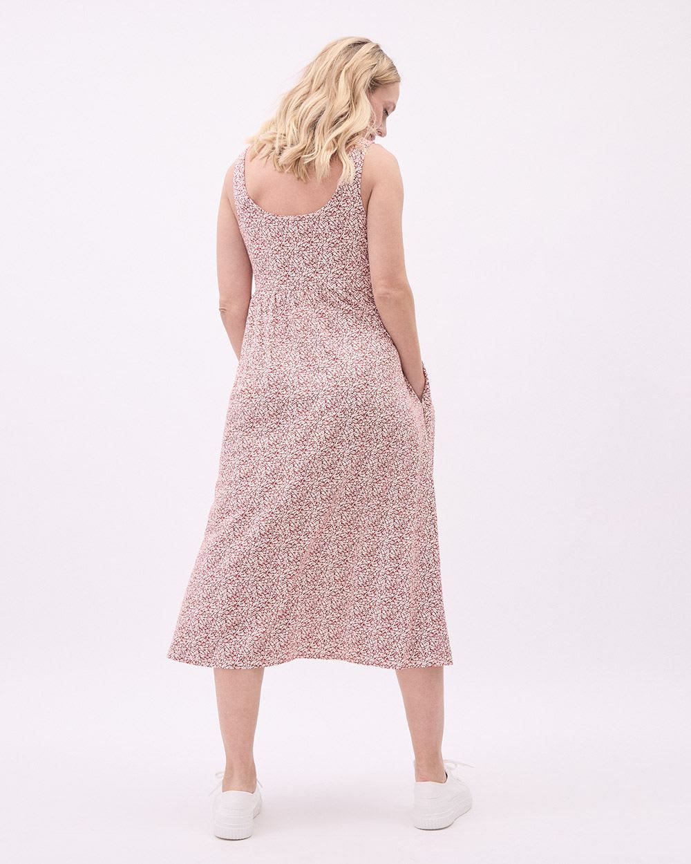 Fit and Flare Sleeveless Midi Dress with Pockets - Thyme Maternity sold by RW&CO. product image thumbnail 3