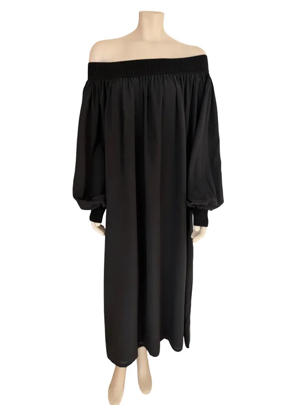Washed Silk Cashmere Rib Dress in Black sold by Ryan Roche