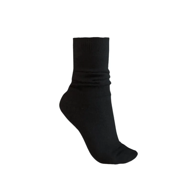 Black cashmere socks made by Ryan Roche