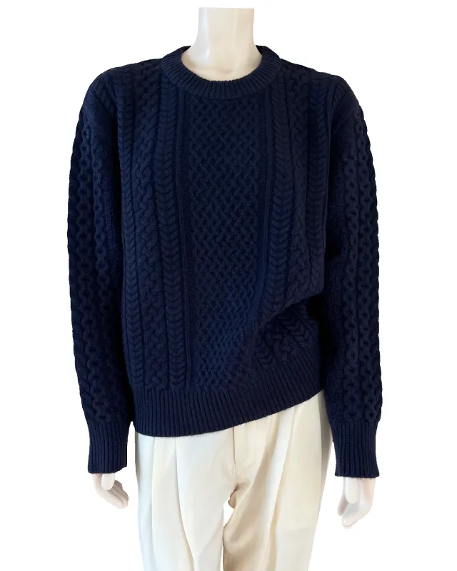 Cashmere Cable Knit Sweater in Navy Size M sold by Ryan Roche
