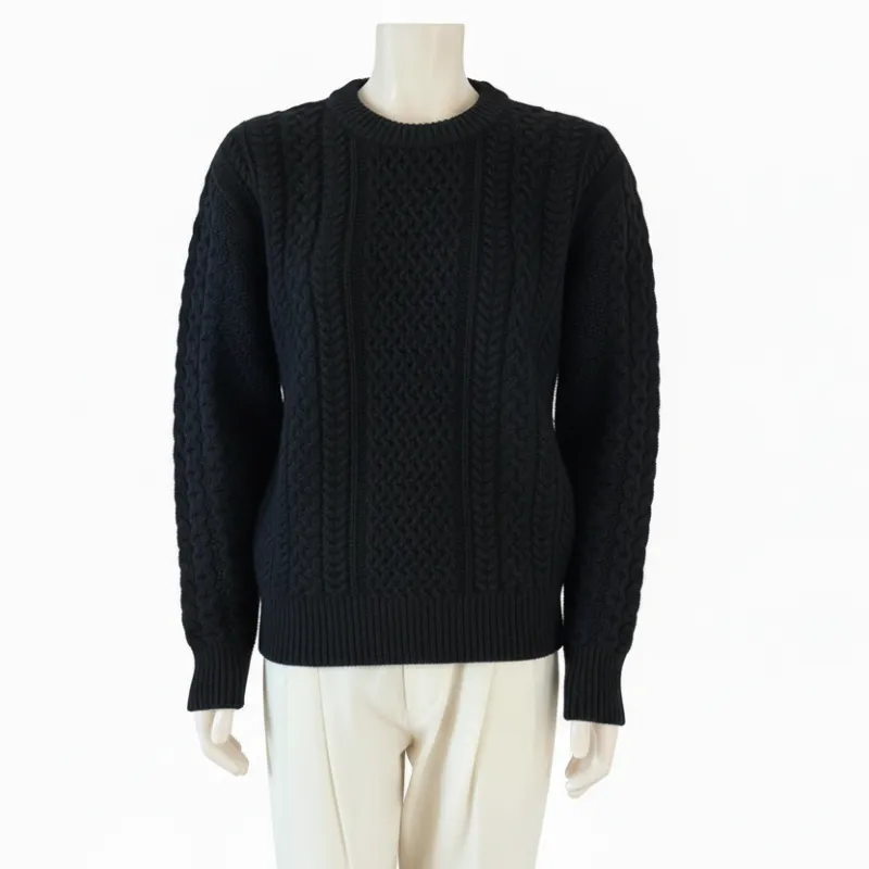 Cashmere Cable Knit Sweater in Black Size M made by Ryan Roche
