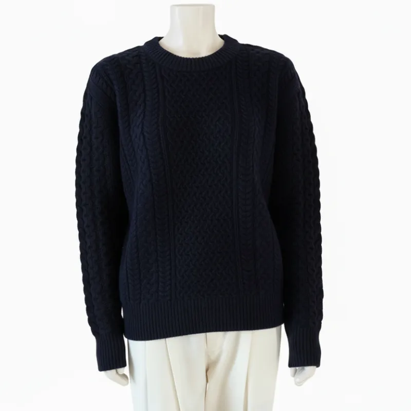 Cashmere Cable Knit Sweater in Navy Size L sold by Ryan Roche
