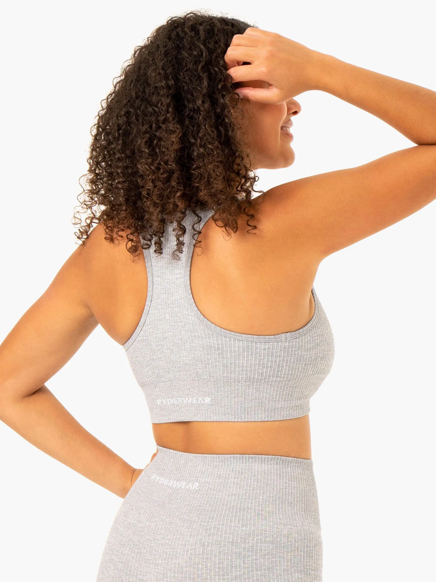Rib Seamless Sports Bra - Light Grey Marl sold by Ryderwear product image thumbnail 2