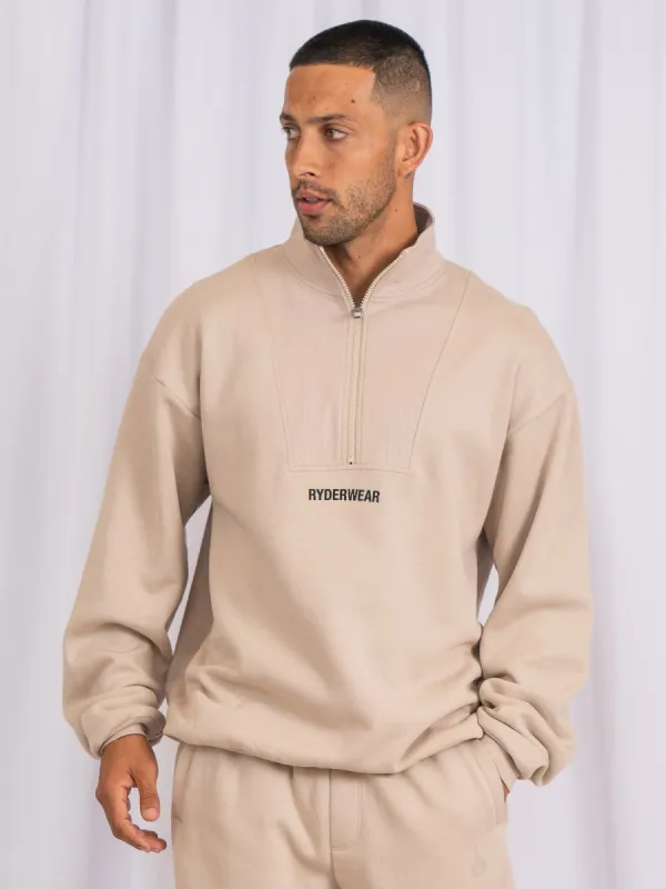 Unisex Half Zip Jumper - Sand sold by Ryderwear