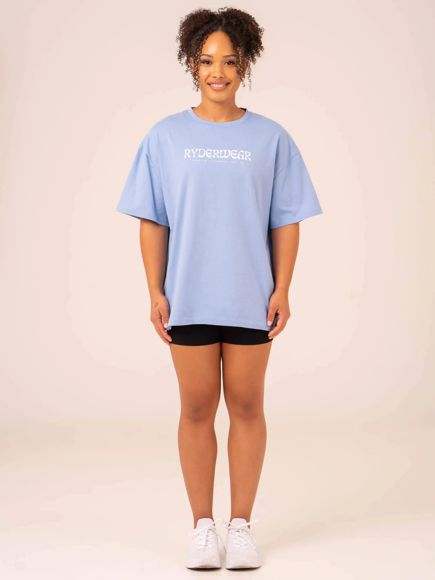 Retro Oversized T-Shirt - Cornflower Blue sold by Ryderwear product image thumbnail 4