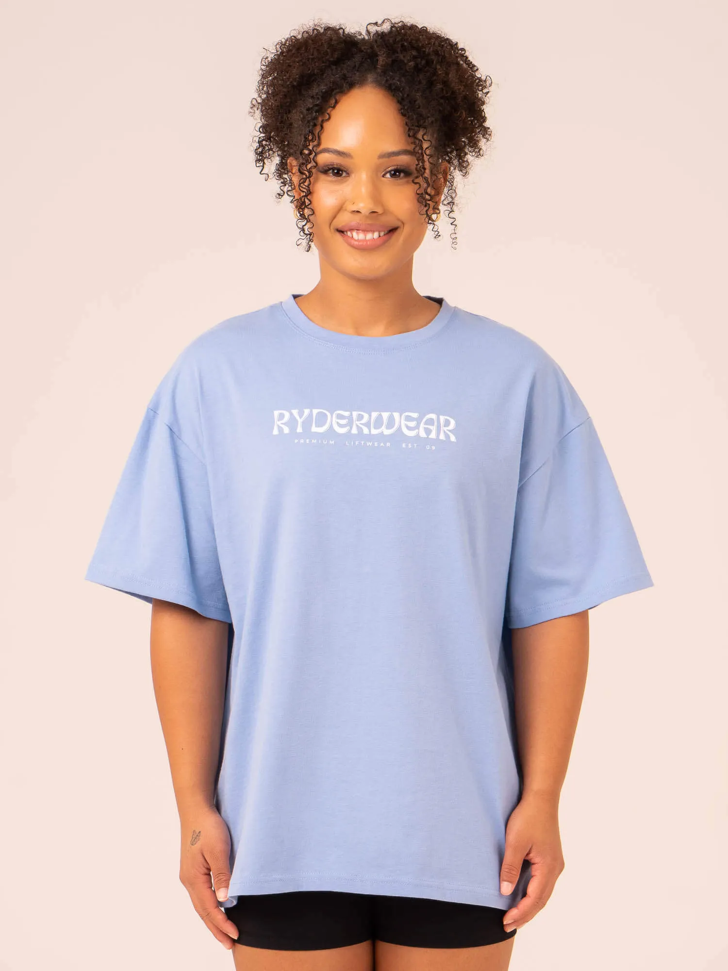 Retro Oversized T-Shirt - Cornflower Blue sold by Ryderwear product image thumbnail 3