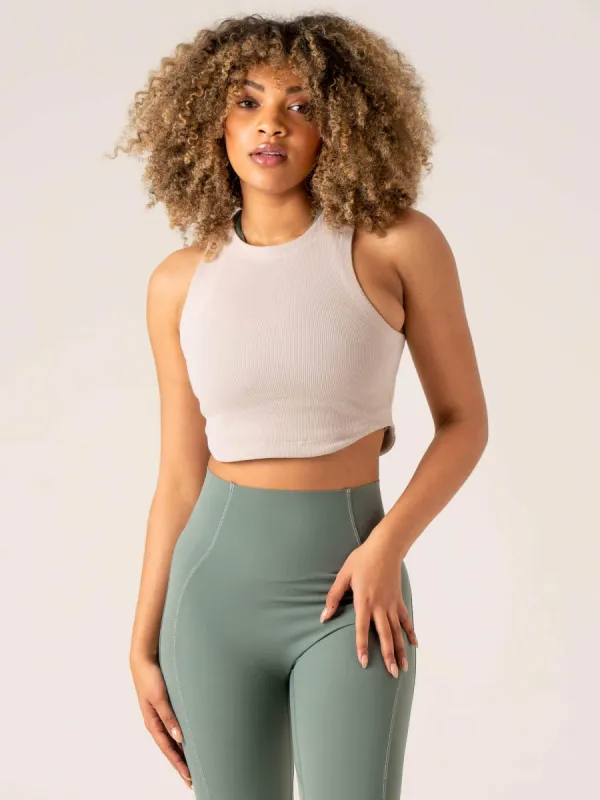 Stride Rib Tank - Chalk sold by Ryderwear