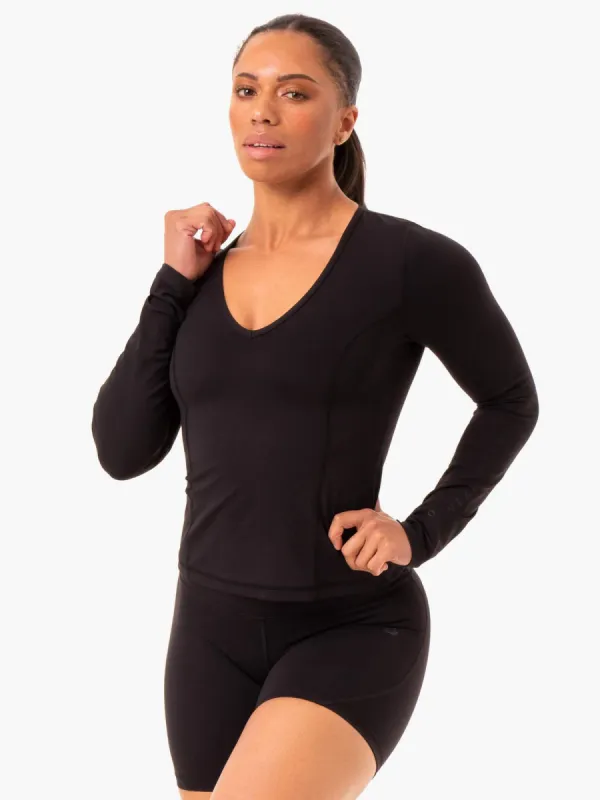 NKD Align Long Sleeve Training Top - Black sold by Ryderwear