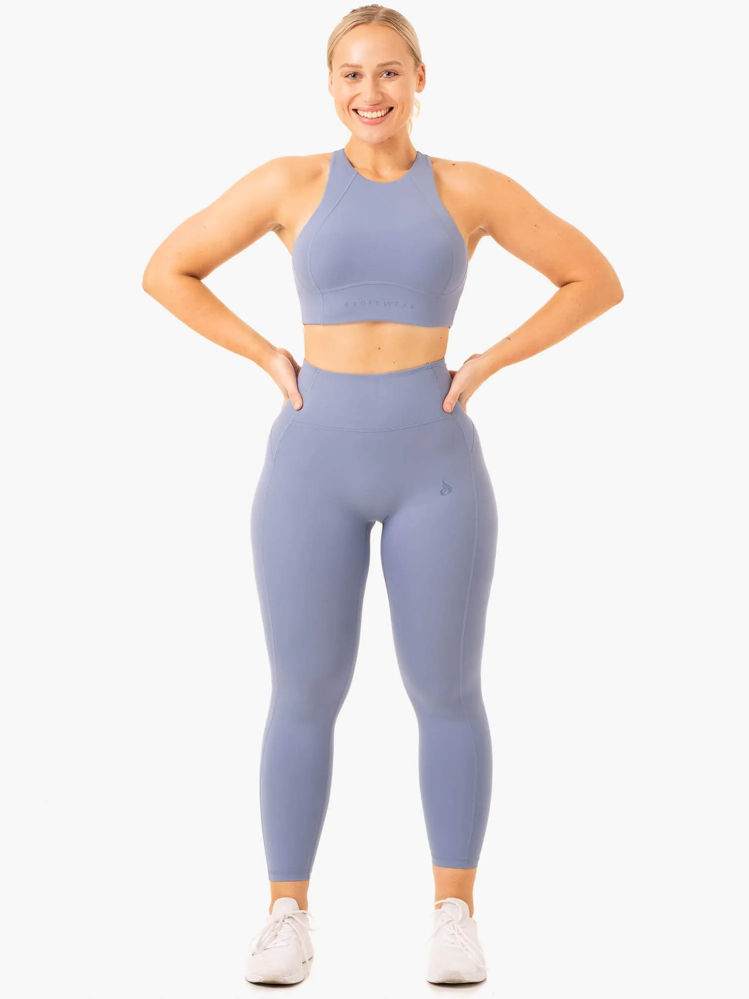 NKD Frame Long Line Sports Bra - Stonewash Blue sold by Ryderwear product image thumbnail 5