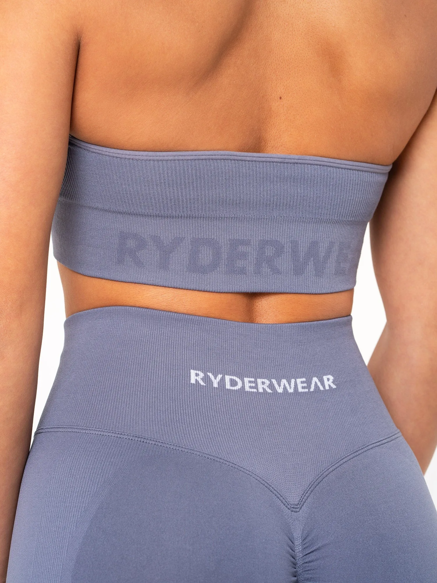 Lift Rib Seamless Halter Sports Bra - Slate Blue sold by Ryderwear product image thumbnail 4