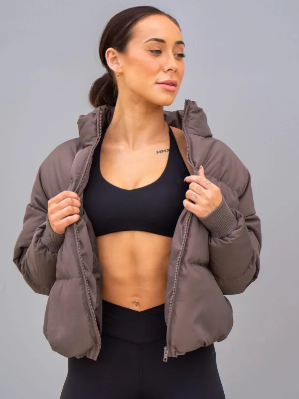 Pace Puffer Jacket - Taupe sold by Ryderwear