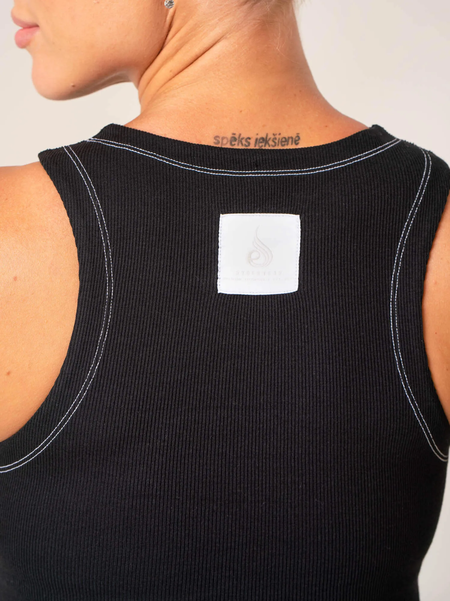 Stride Rib Tank - Black sold by Ryderwear product image thumbnail 4