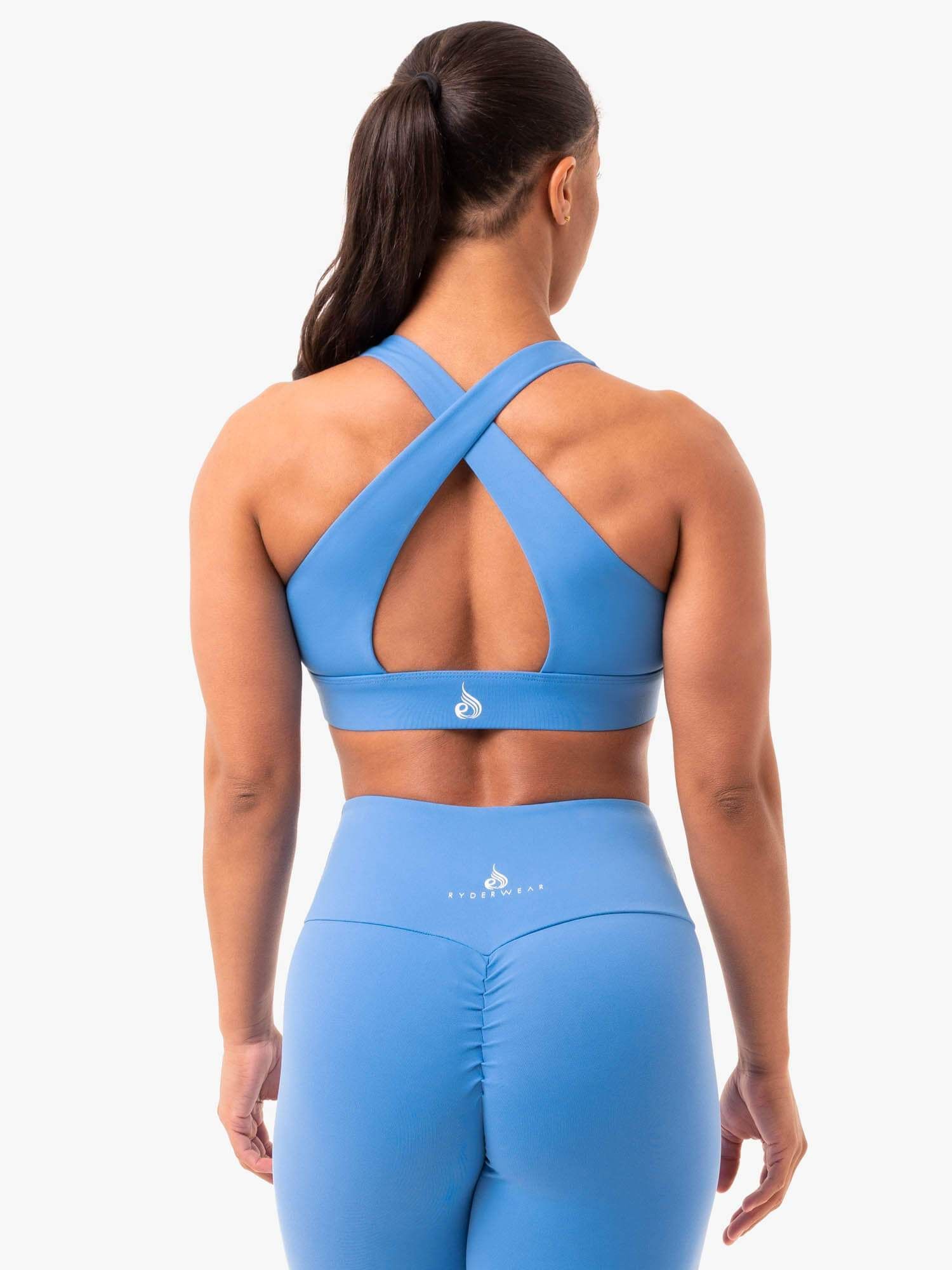 Staples Cross Over Sports Bra - Blue sold by Ryderwear product image thumbnail 2