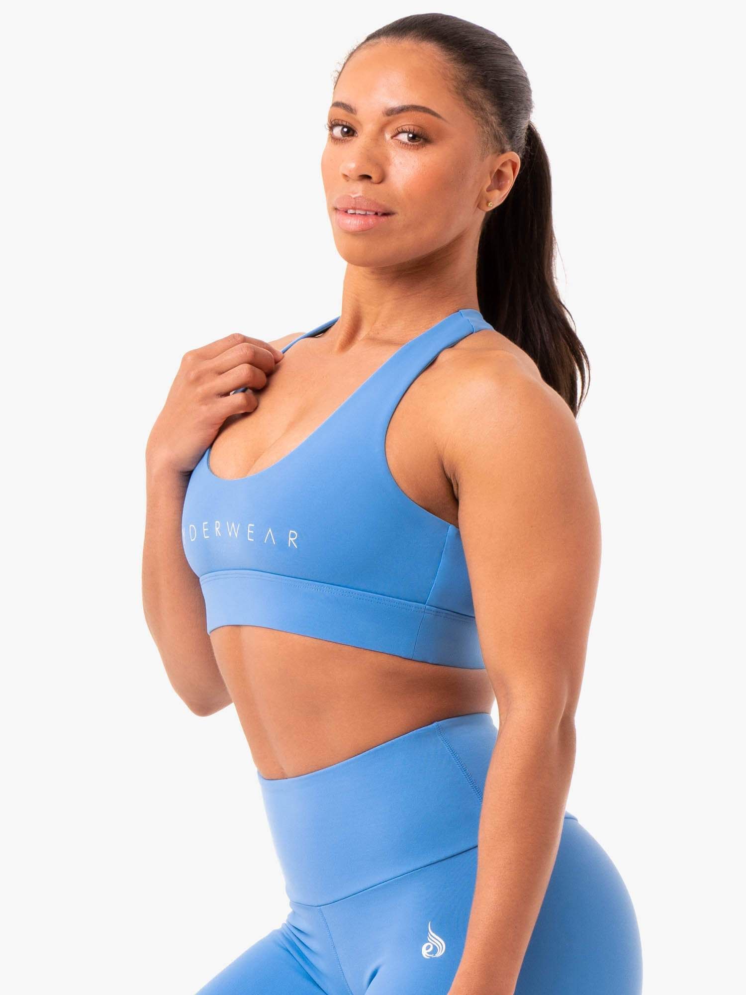 Staples Cross Over Sports Bra - Blue sold by Ryderwear product image thumbnail 3
