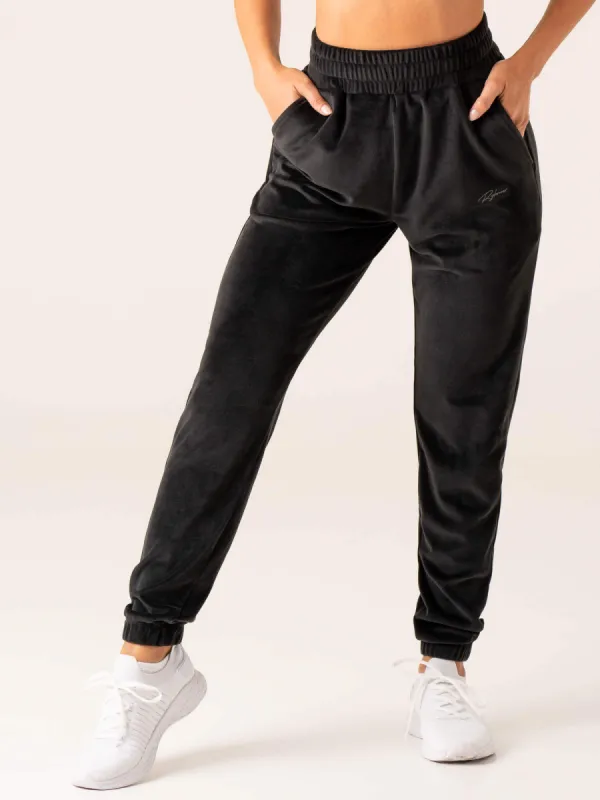 Velour Track Pant - Black sold by Ryderwear