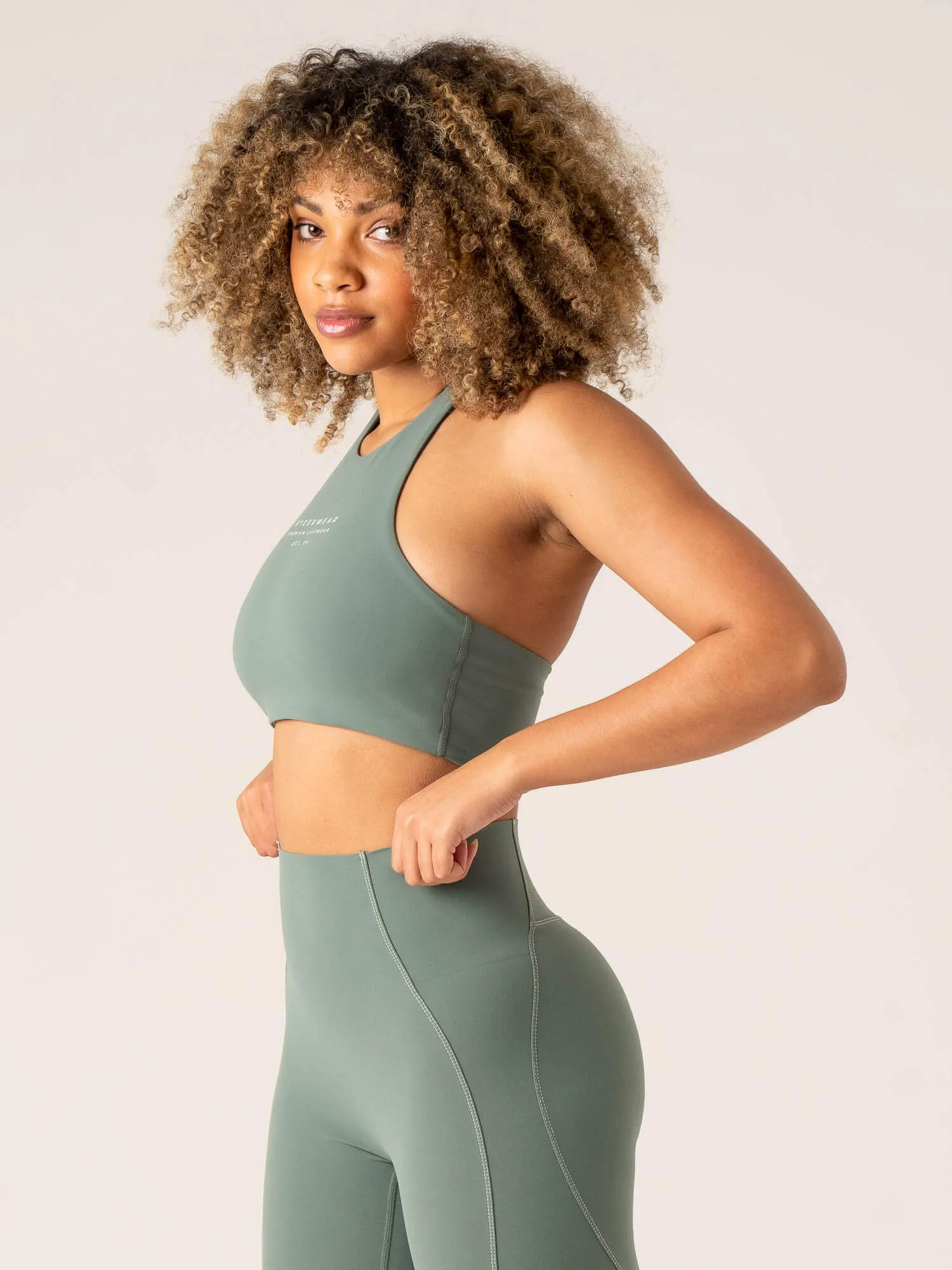 Stride Halter Sports Bra - Sage sold by Ryderwear product image thumbnail 4