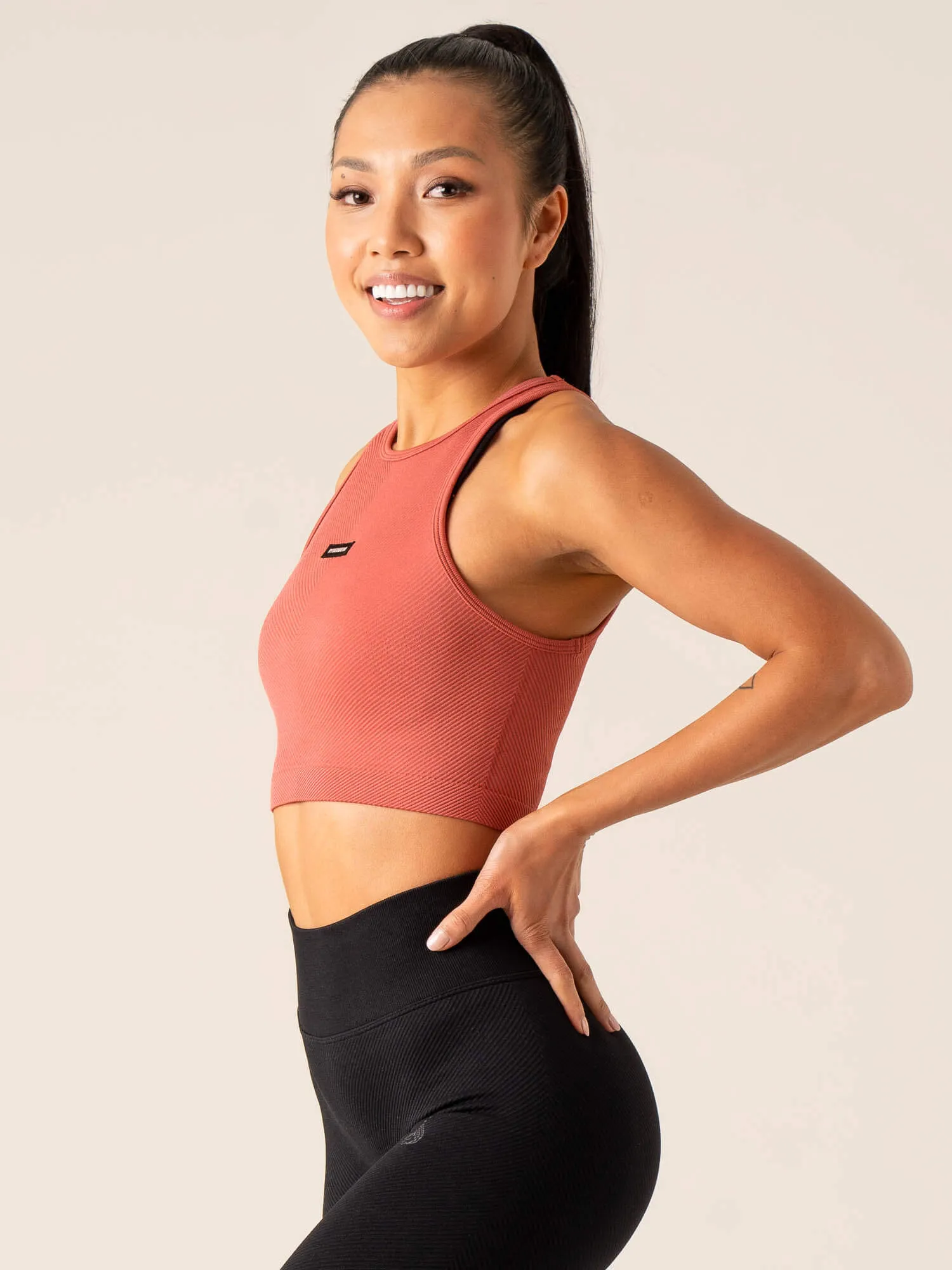 Circuit Rib Seamless Tank - Dusty Red sold by Ryderwear product image thumbnail 3