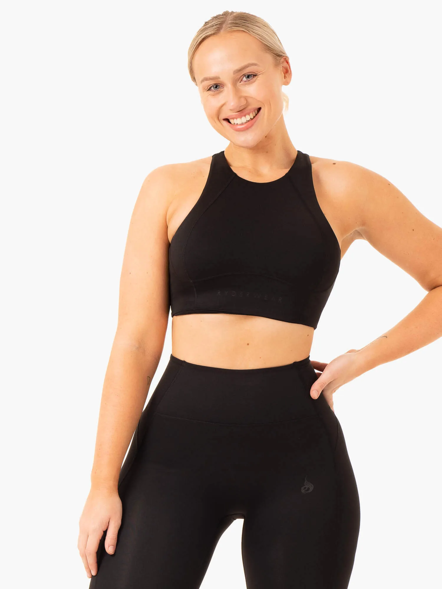 NKD Frame Long Line Sports Bra - Black sold by Ryderwear product image thumbnail 2