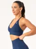 Lift Rib Seamless Halter Sports Bra - Navy sold by Ryderwear