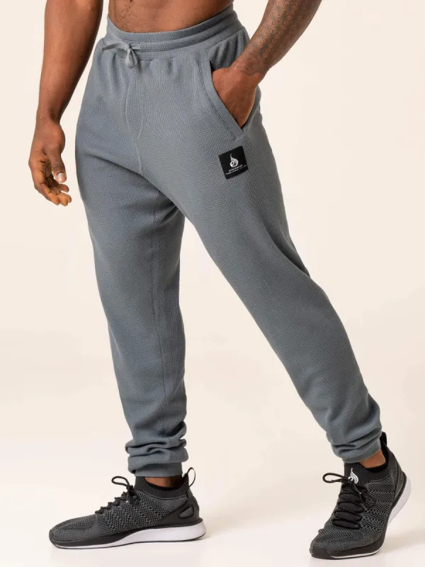 Men's Waffle Lounge Pants - Steel Blue sold by Ryderwear