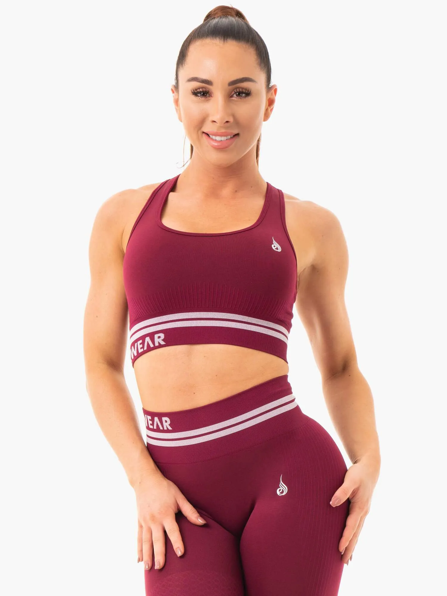 Freestyle Seamless Longline Sports Bra - Burgundy sold by Ryderwear product image thumbnail 3