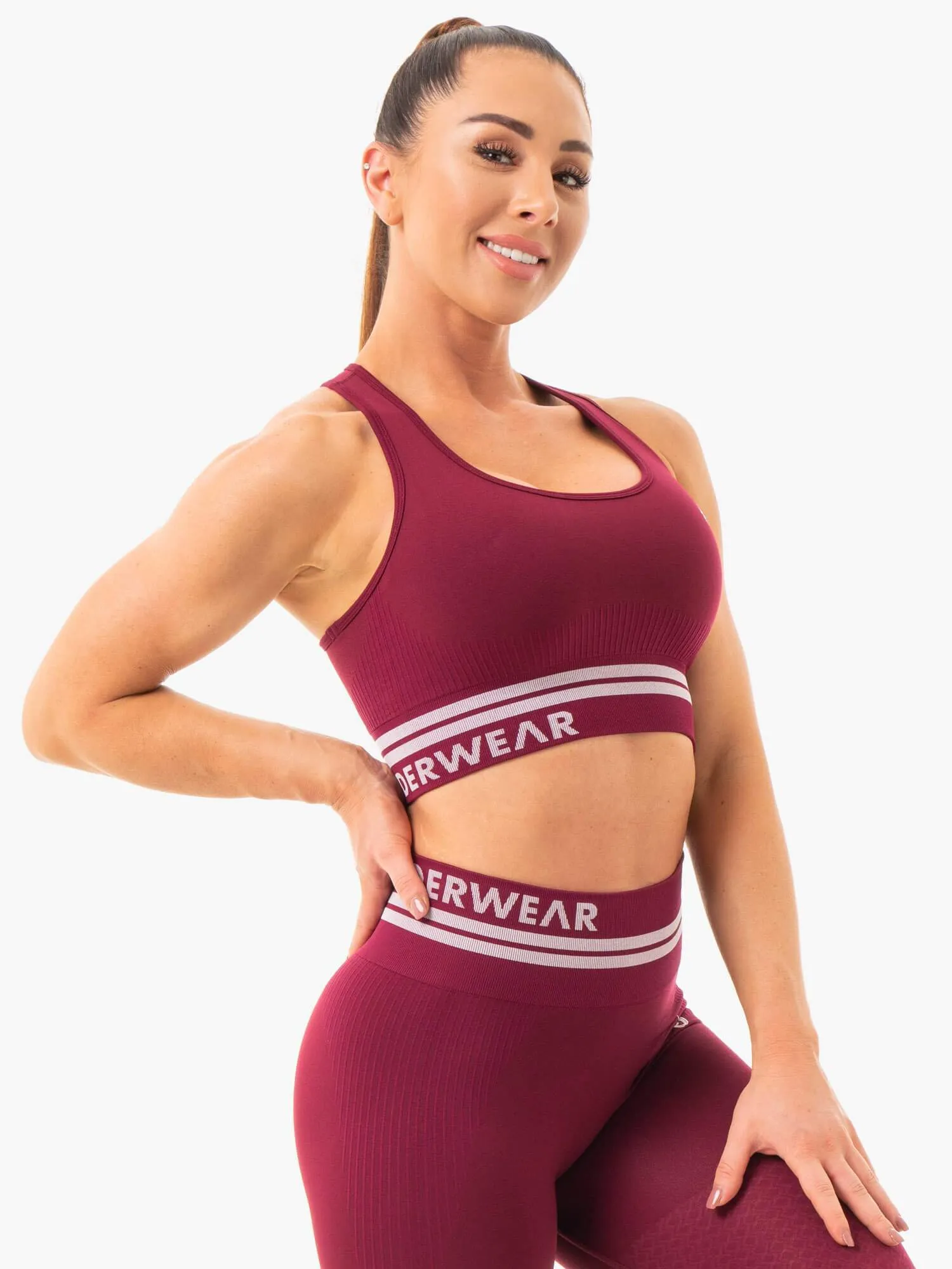 Freestyle Seamless Longline Sports Bra - Burgundy sold by Ryderwear product image thumbnail 4