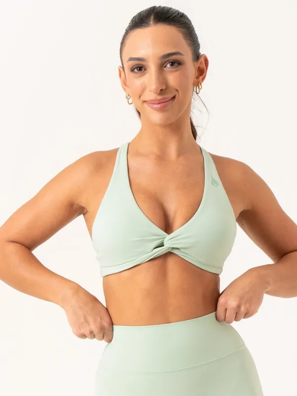NKD Knot Sports Bra - Cucumber sold by Ryderwear