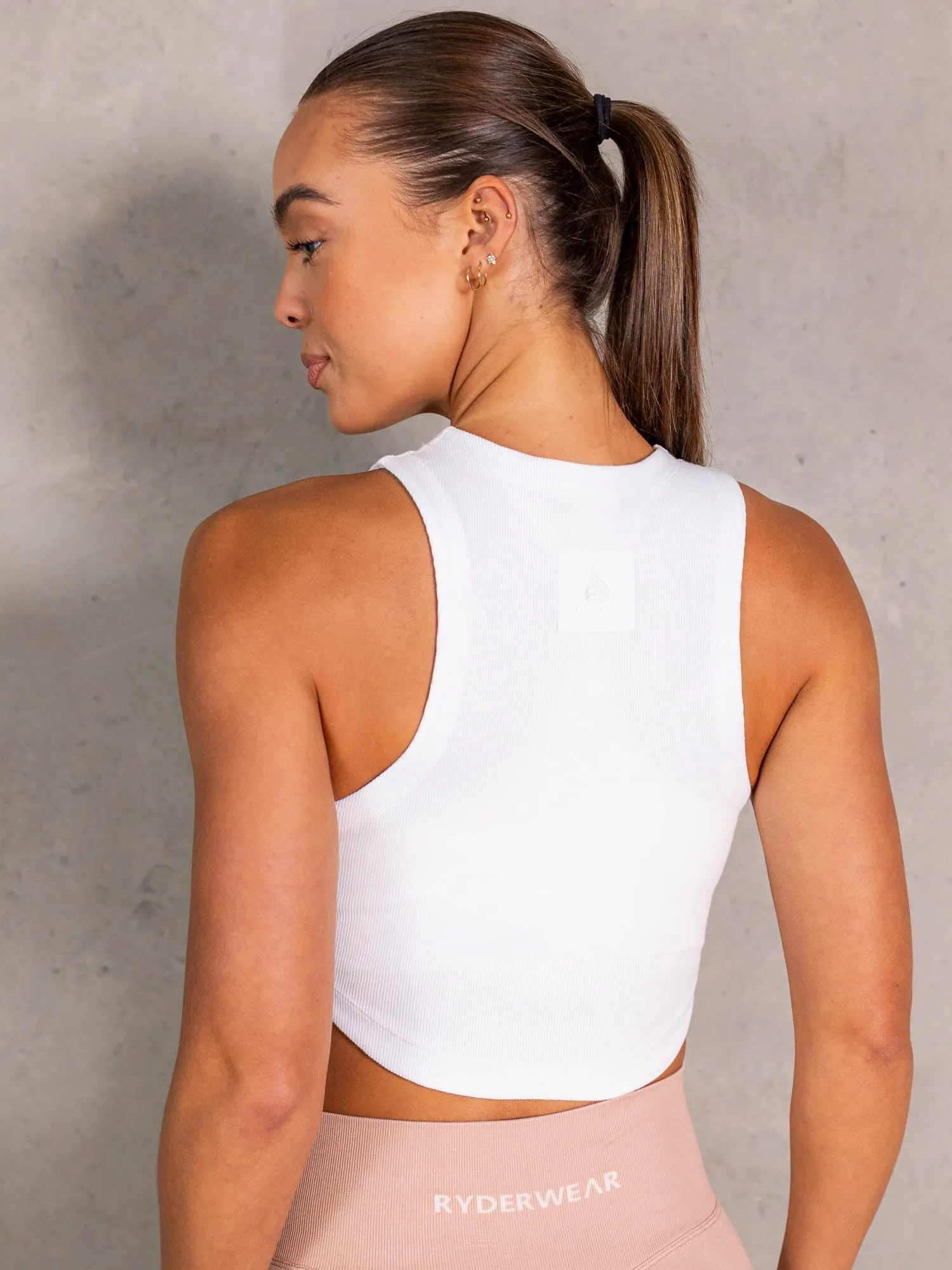 Stride Rib Tank - White sold by Ryderwear product image thumbnail 2