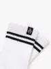 Stripe Crew Socks 2 Pack - White sold by Ryderwear