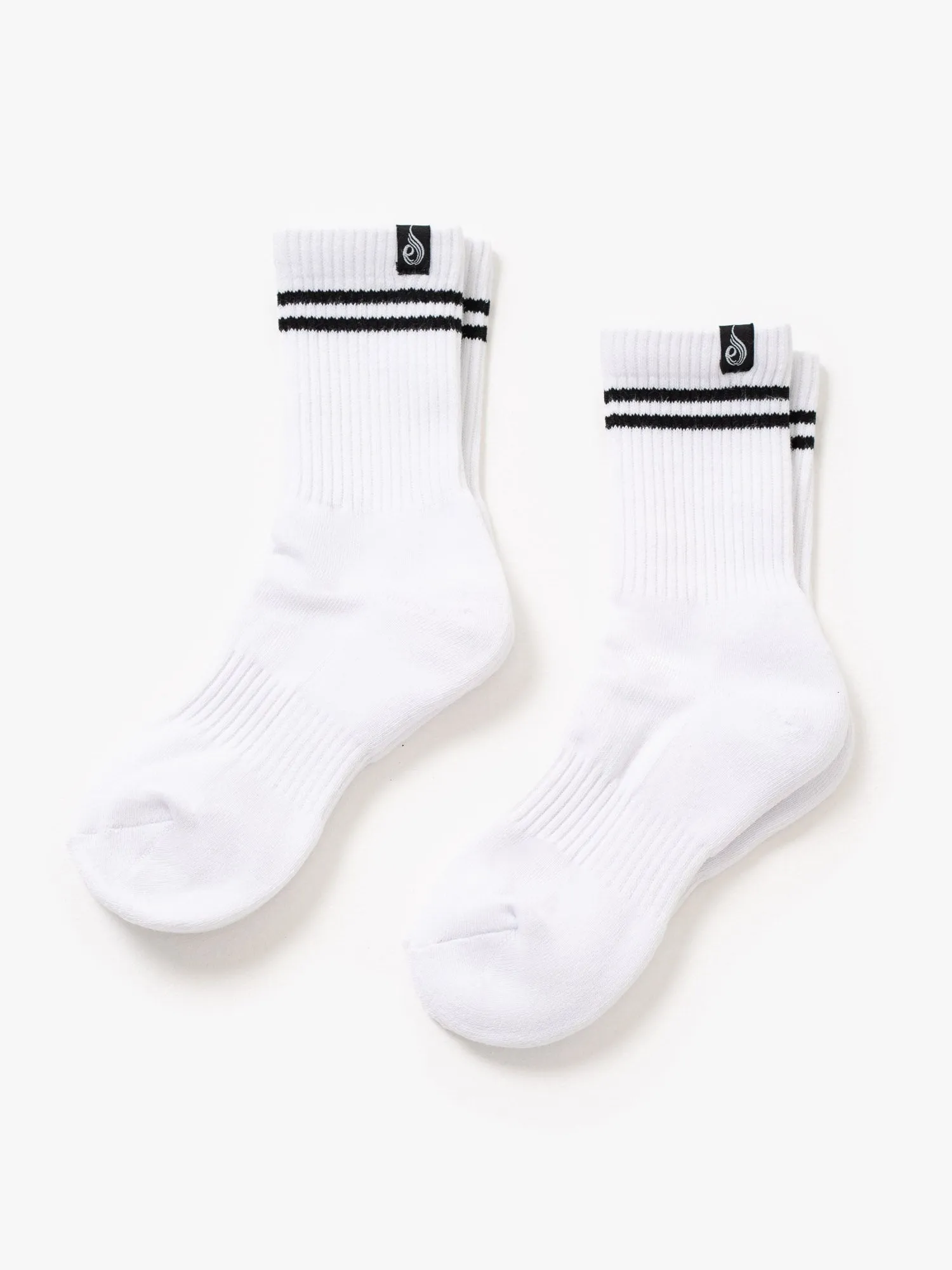 Stripe Crew Socks 2 Pack - White sold by Ryderwear