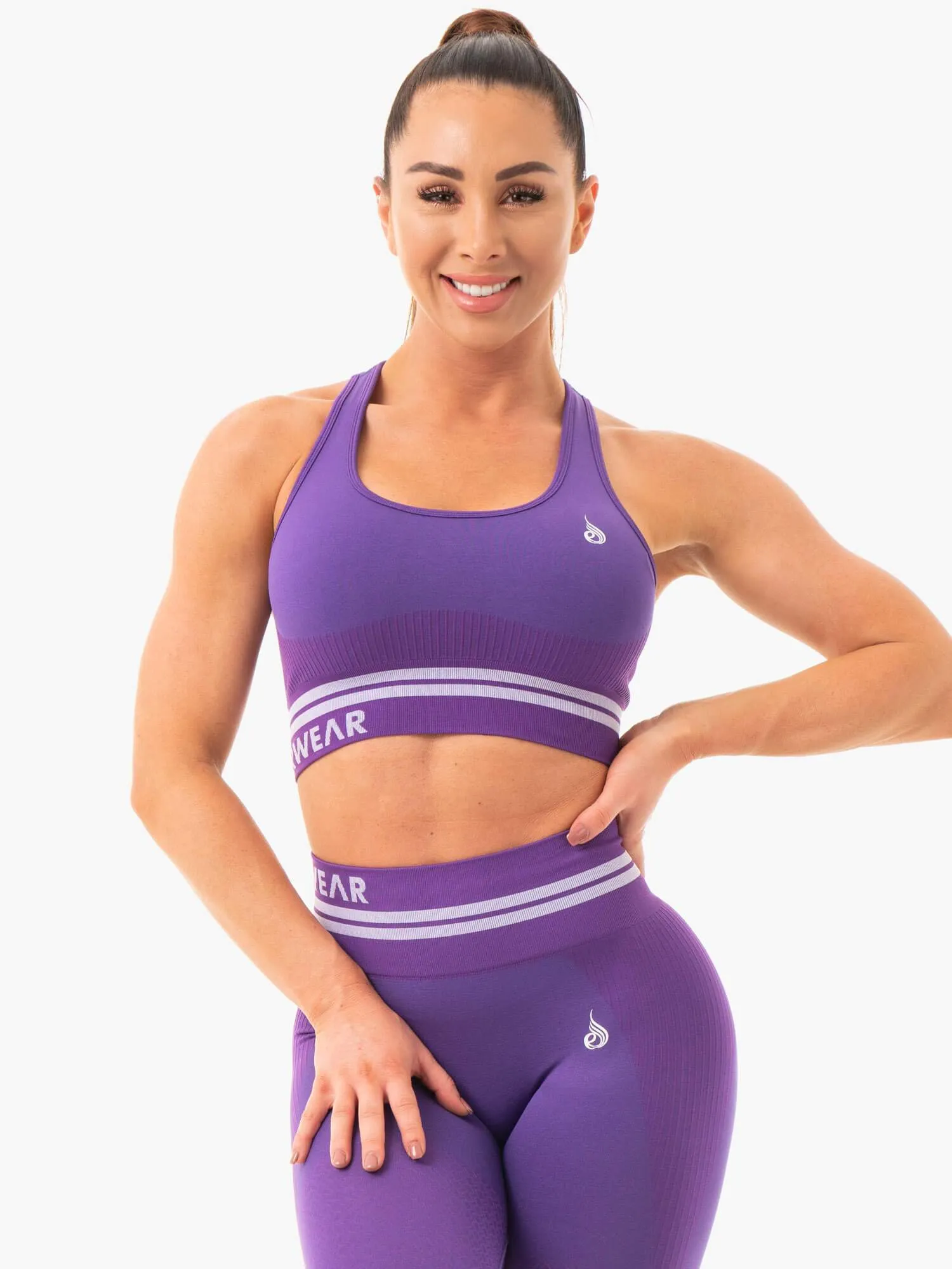 Freestyle Seamless Longline Sports Bra - Purple sold by Ryderwear