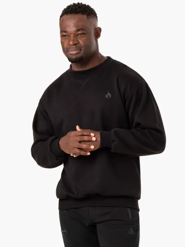 Reset Fleece Crew Neck - Black sold by Ryderwear