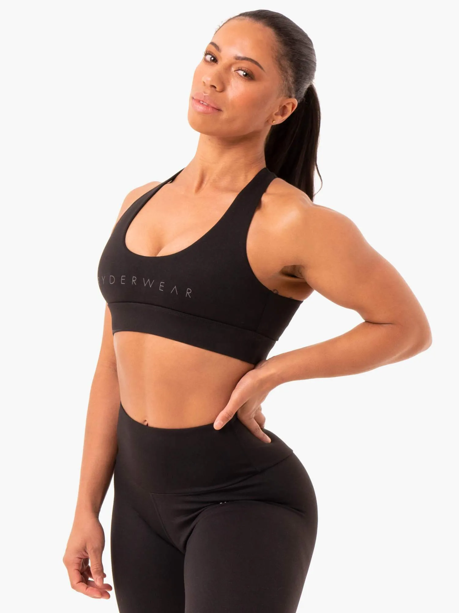 Staples Cross Over Sports Bra - Black sold by Ryderwear product image thumbnail 3
