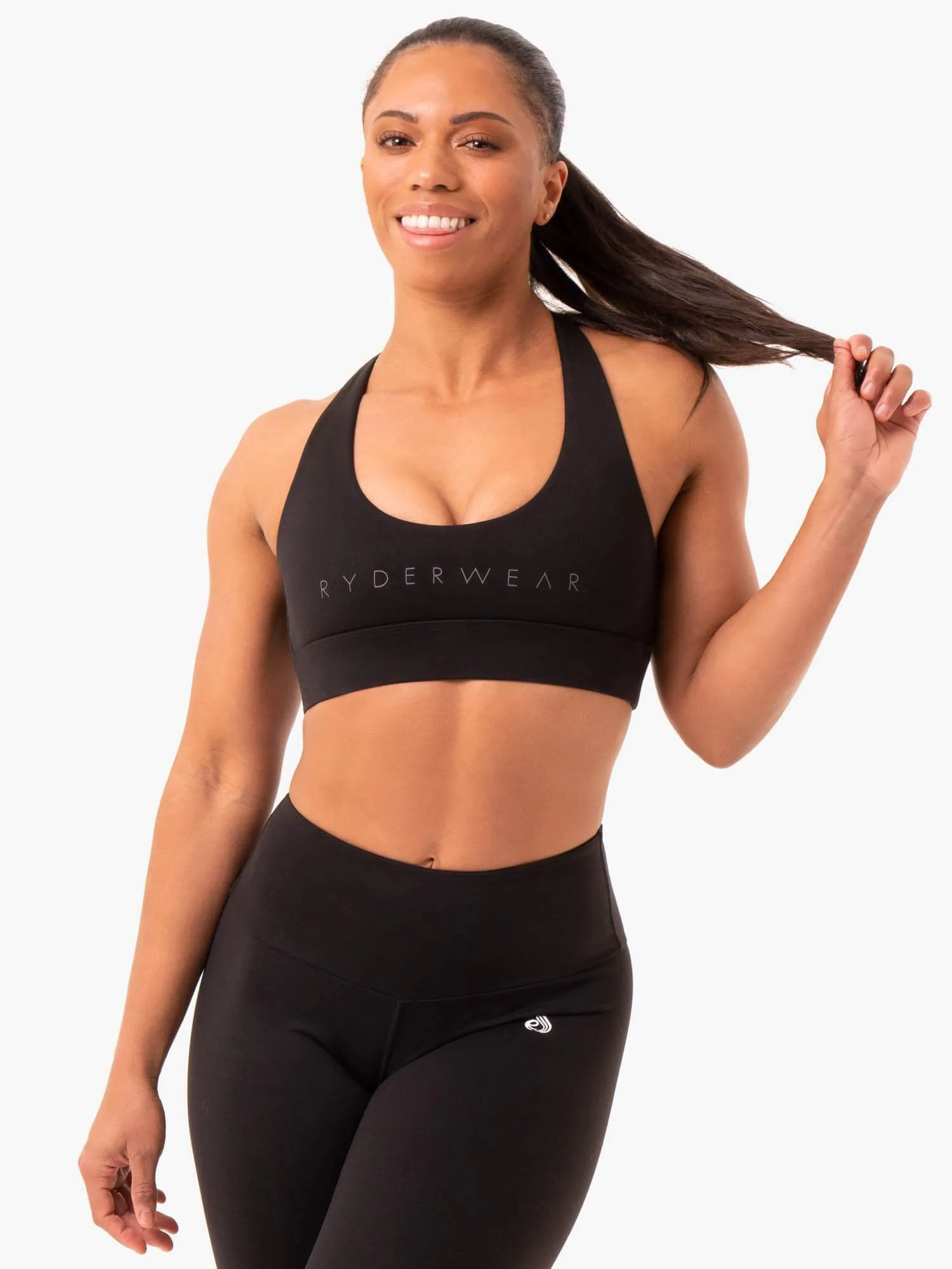 Staples Cross Over Sports Bra - Black sold by Ryderwear