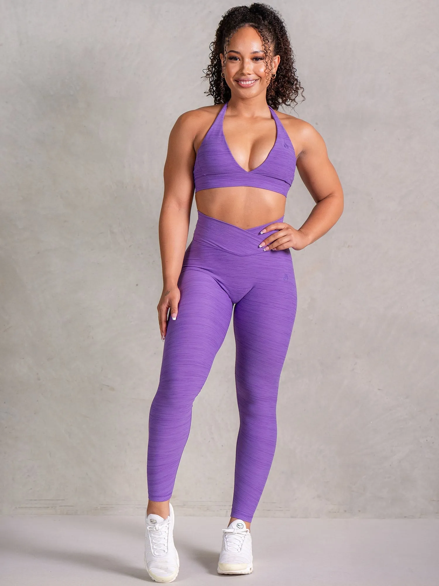 Icon Cross Over Scrunch Leggings - Violet Marl sold by Ryderwear product image thumbnail 5