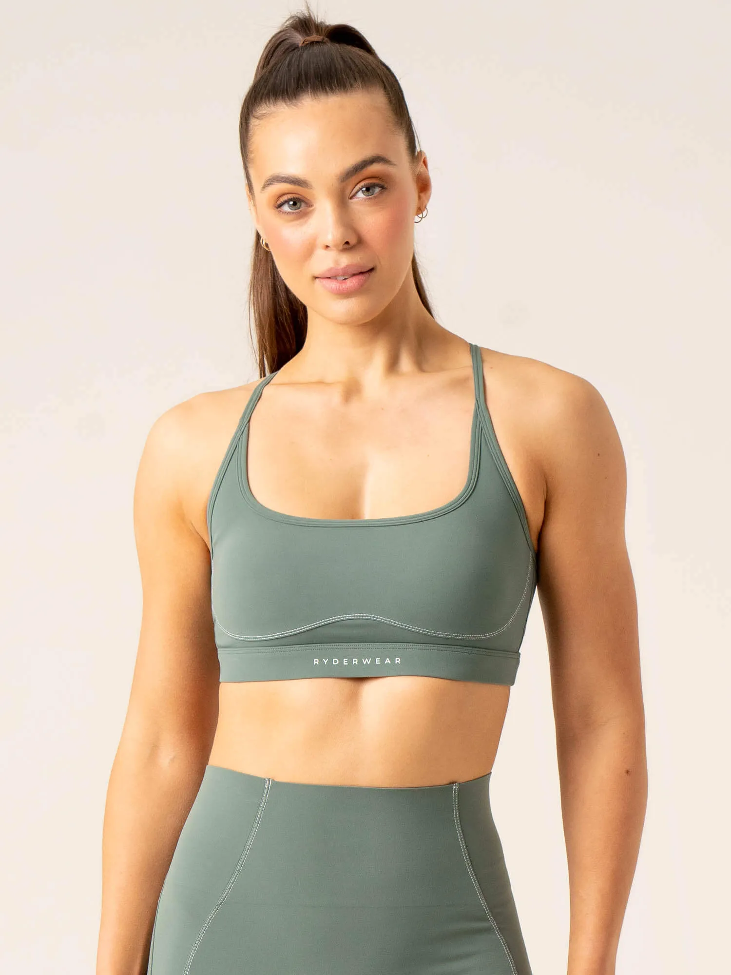 Stride Sports Bra - Sage sold by Ryderwear