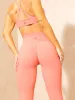 NKD Stonewash Crossover Scrunch Leggings - Coral Stonewash sold by Ryderwear