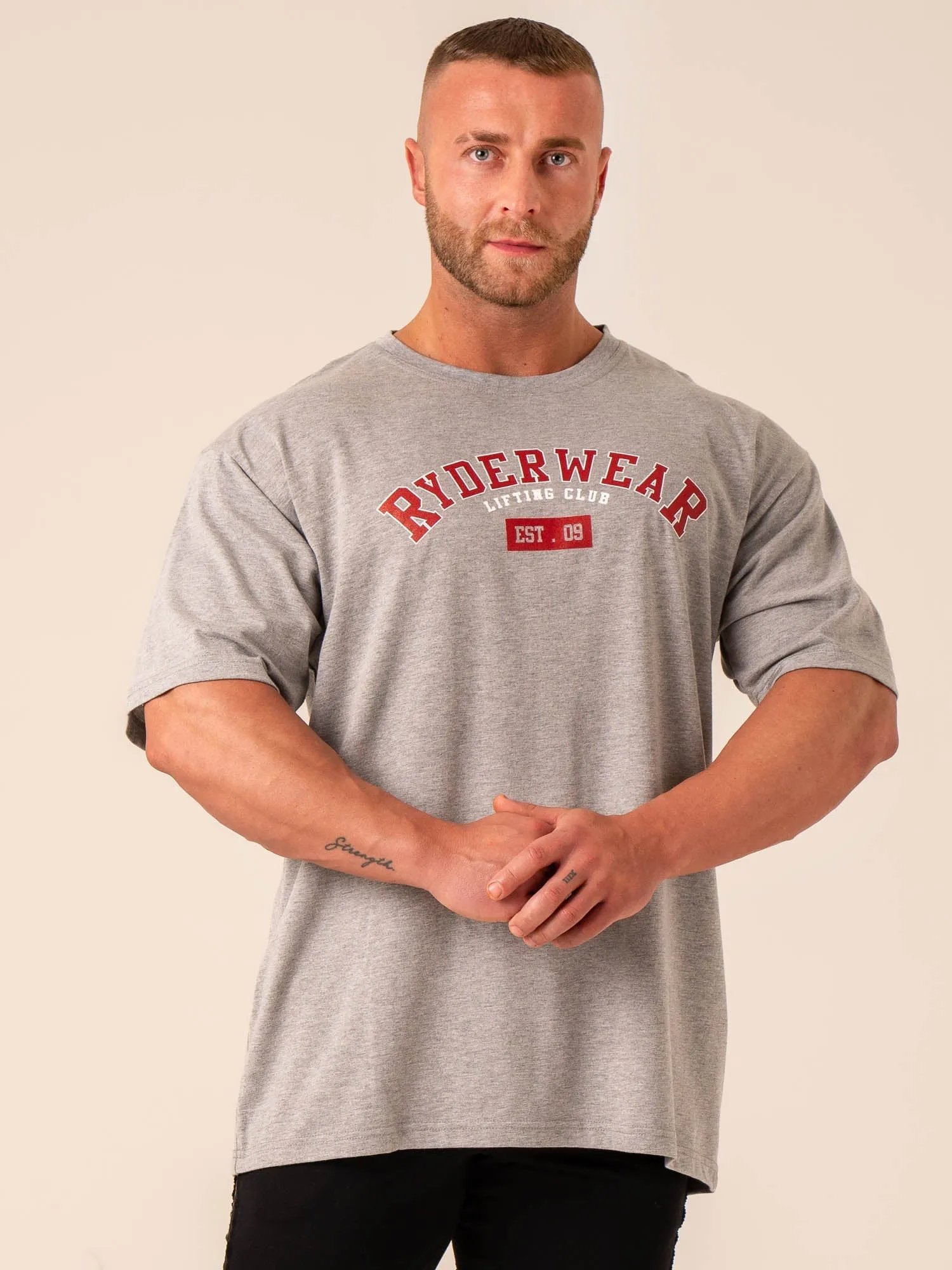 Varsity Oversized T-Shirt - Grey Marl sold by Ryderwear