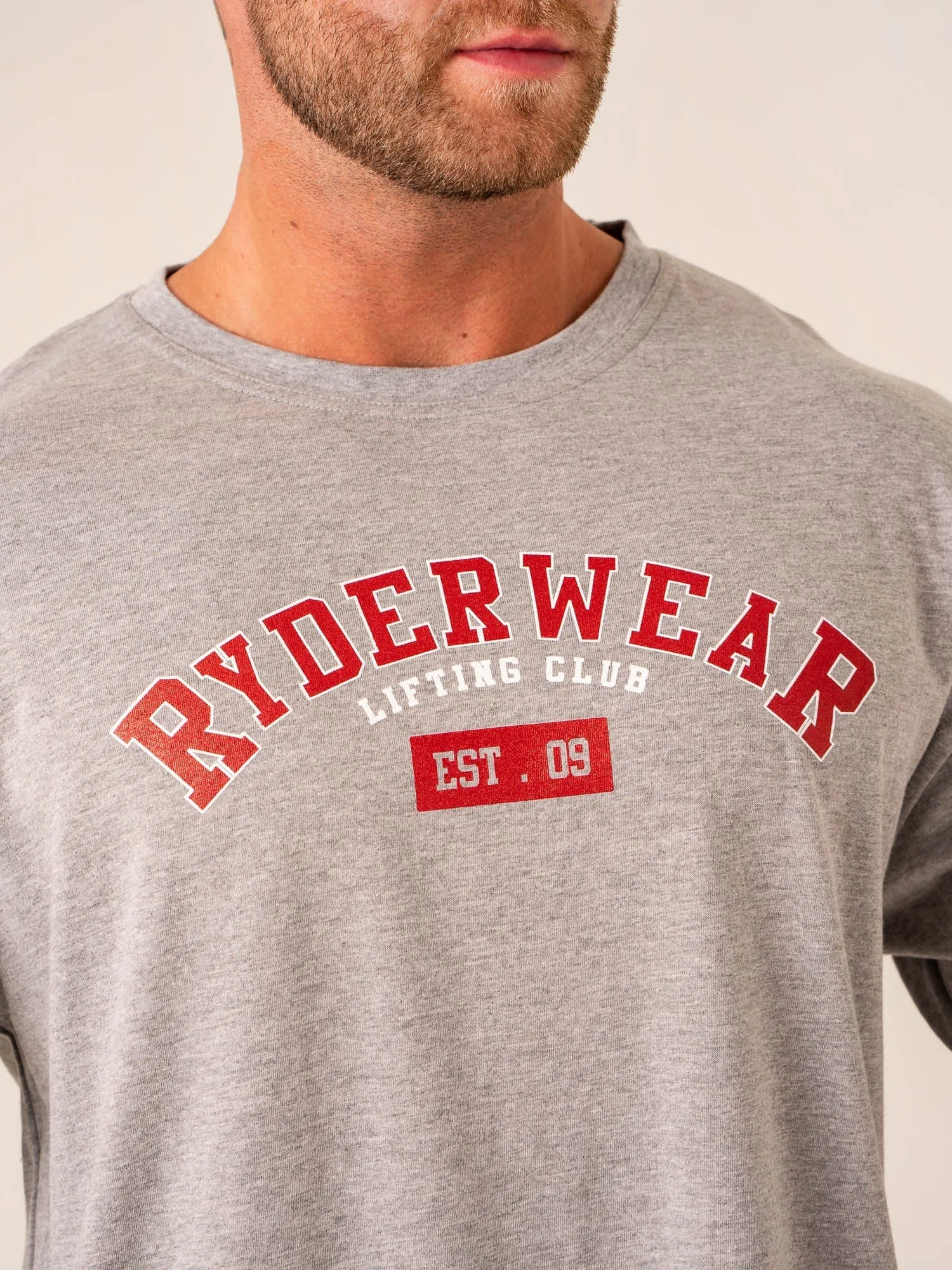 Varsity Oversized T-Shirt - Grey Marl sold by Ryderwear product image thumbnail 2