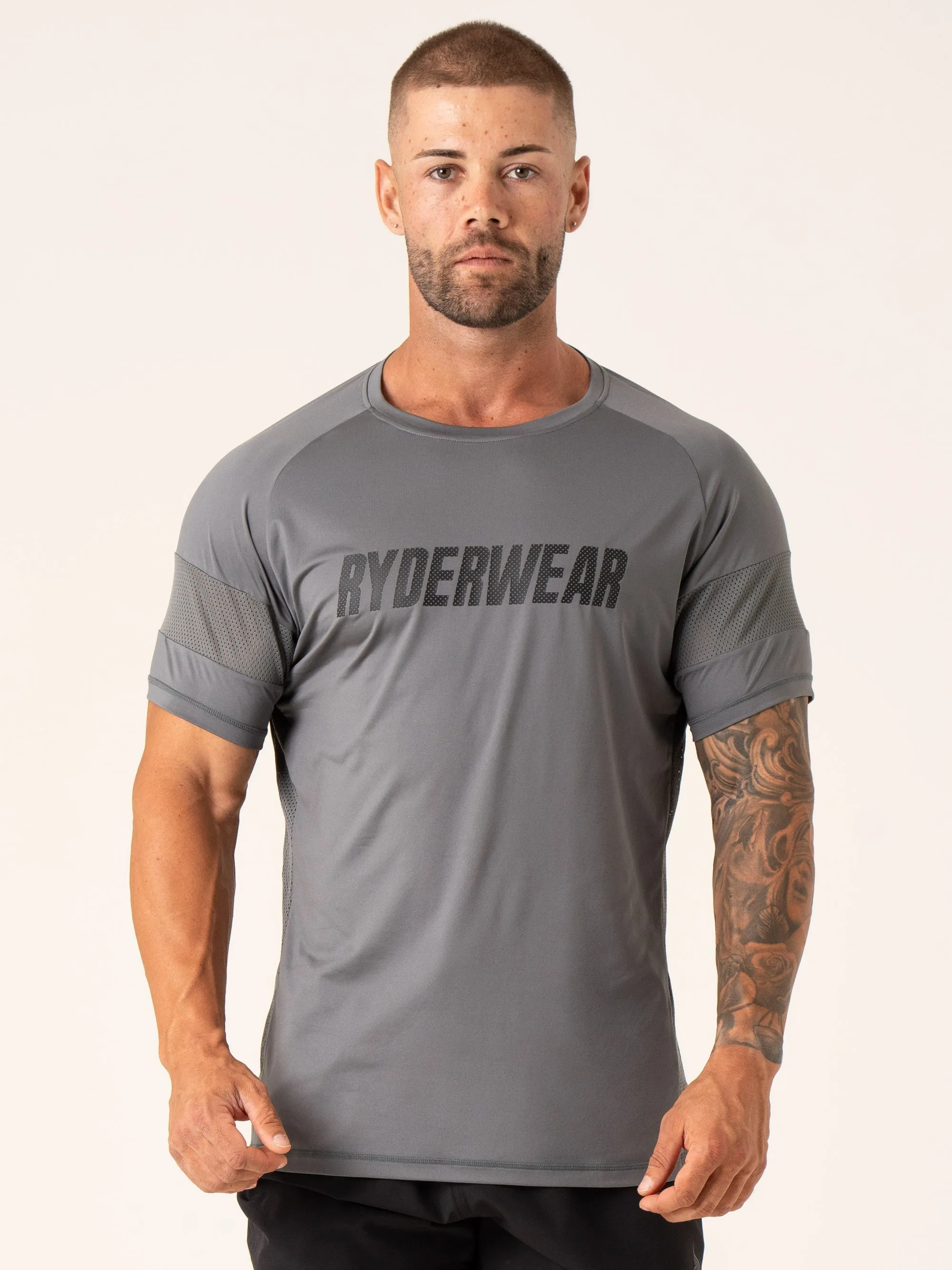 Flex Mesh T-Shirt - Charcoal sold by Ryderwear