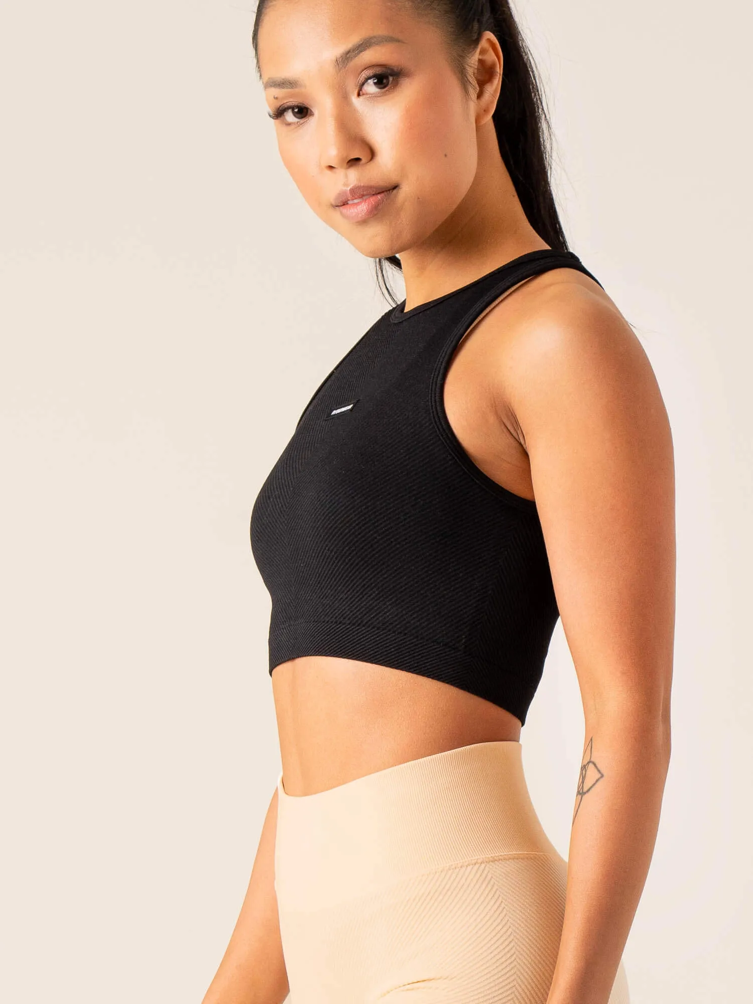 Circuit Rib Seamless Tank - Black sold by Ryderwear product image thumbnail 3