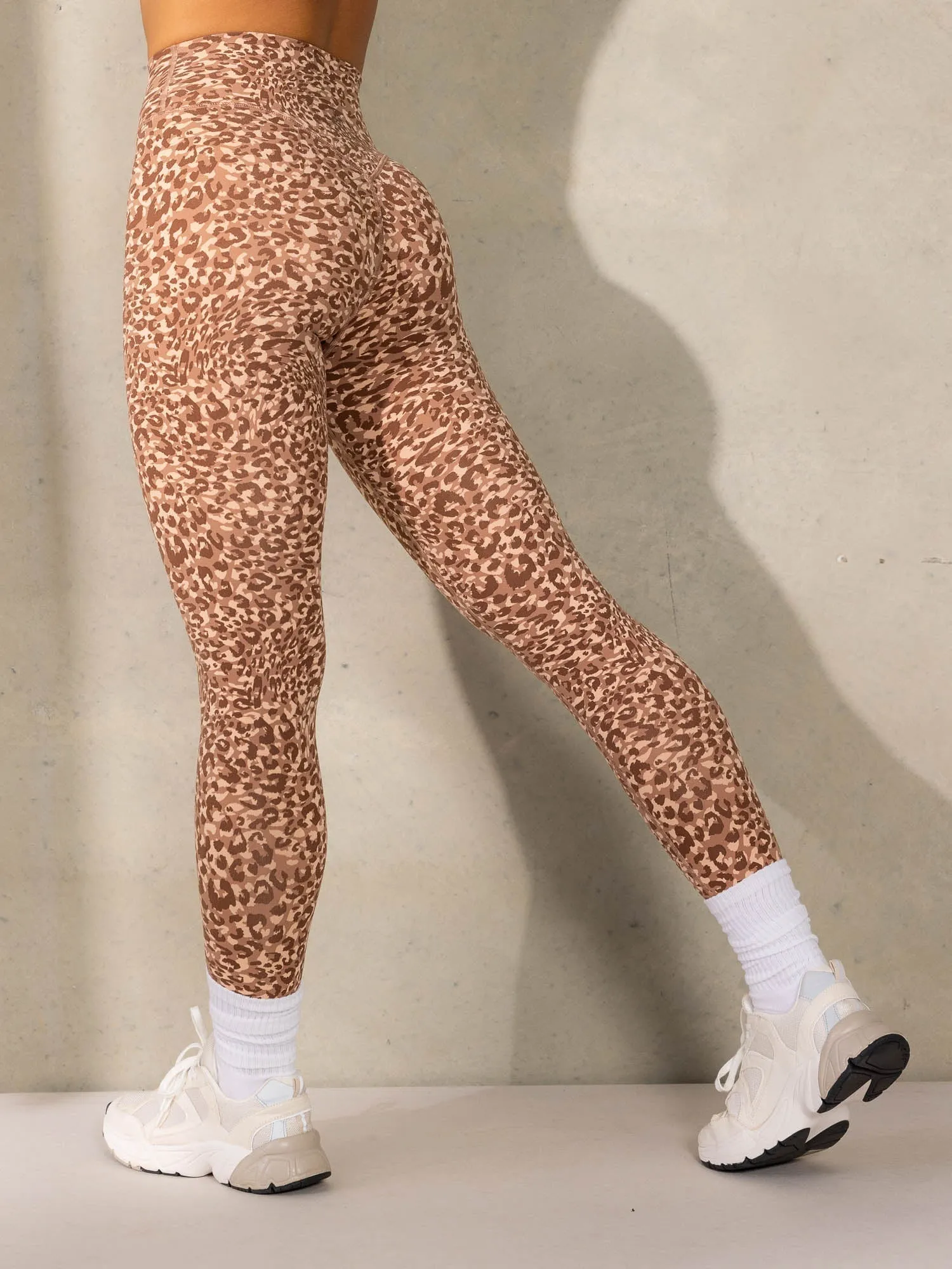 Empower High Waisted Leggings - Mocha Leopard sold by Ryderwear