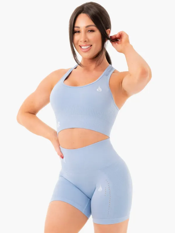 Seamless Staples Sports Bra - Denim Blue Marl sold by Ryderwear