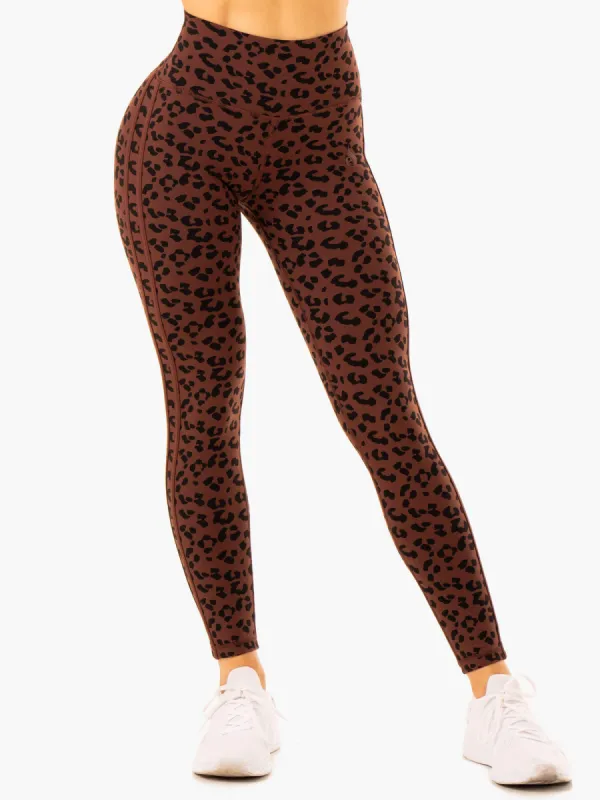 Evolution High Waisted Scrunch Leggings - Chocolate Leopard sold by Ryderwear