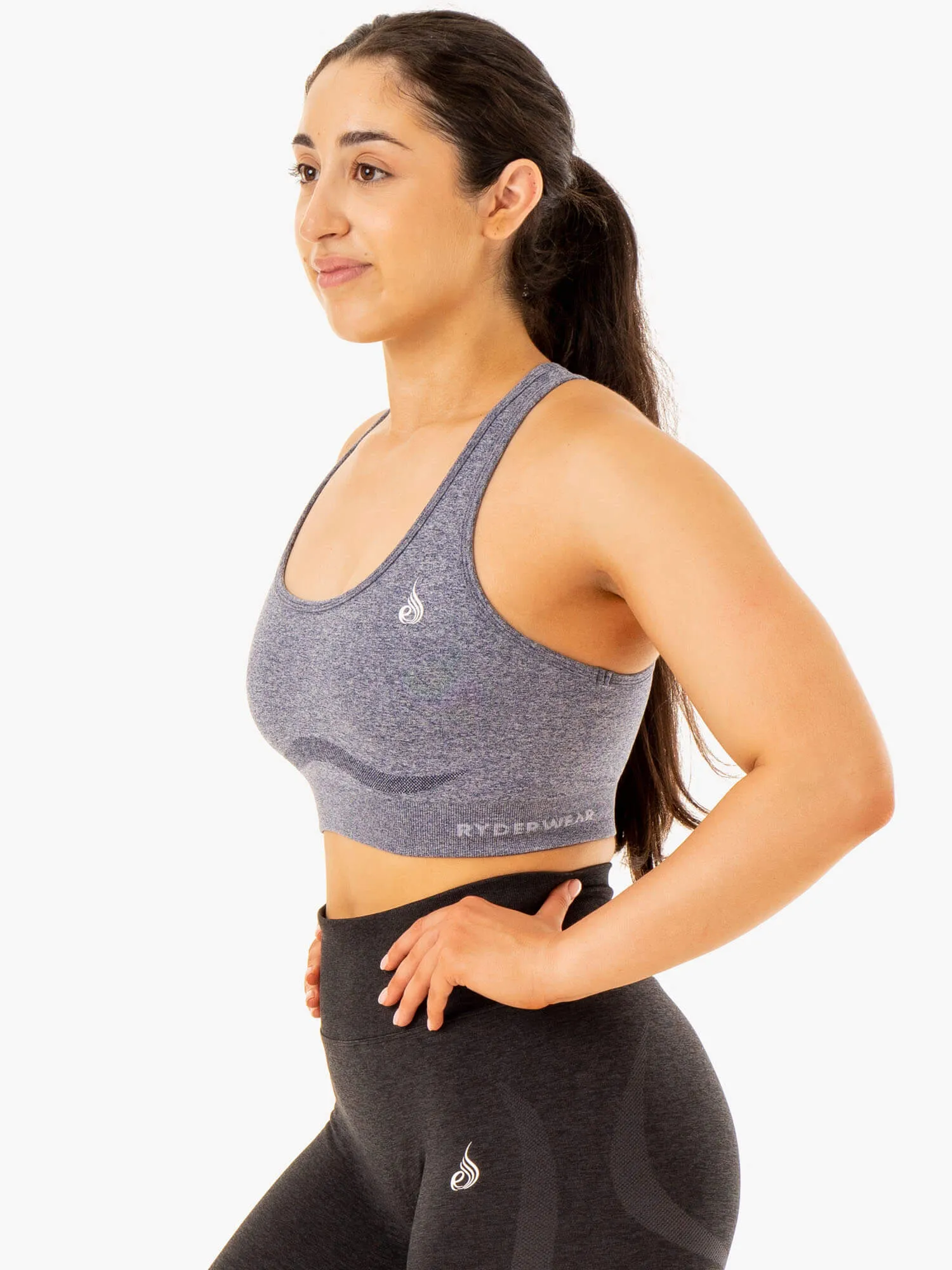 Staples Seamless Racer Back Sports Bra - Navy Marl sold by Ryderwear product image thumbnail 3